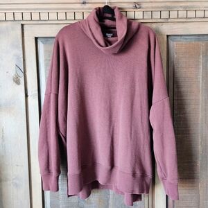 AERIE- Mauve Fleece Turtleneck Cowl Sweatshirt | Size M Relic
